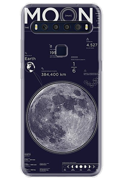 TCL 10l Kılıf Desenli Silikon Kılıf Moon Info 1424