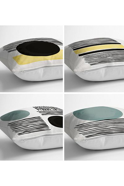 Realhomes Set de huse de pernă cu design special din 4 piese, imprimat digital, modern