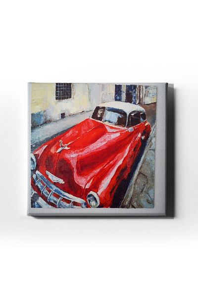 Desenlio Oil Painting Red Car Canvas Painting