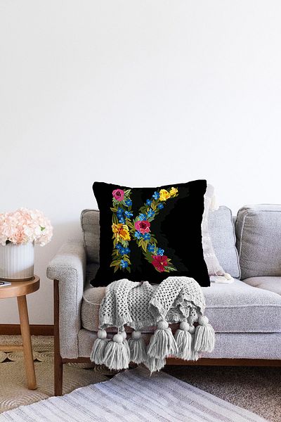 Realhomes Față de pernă Raschel, cu două fețe, colorată cu tema trandafiri, cu design special, imprimată digitală