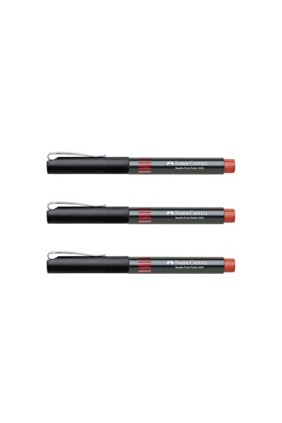 Faber Castell Faber-castell Iğne Uçlu Roller Kalem 0.5 Mm Kırmızı 3 Adet