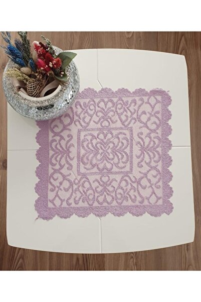 WENESSİ غطاء مناديل محبوكة على الطراز العثماني 6 قطع 30x30 أرجواني