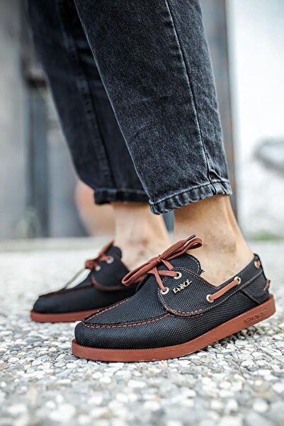 Rainon Store Black Tan Linen Casual Shoes