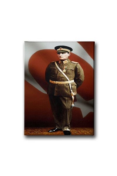 Desenlio Ataturk Portrait in Uniform Canvas Painting