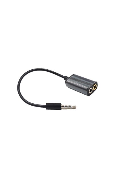Streak Aux 3.5mm Jack Ses Adaptör Mikrofon Kulaklık Çevirici Kablo - Beyaz