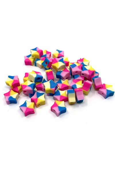 Tahtakaledeyim 20 قطعة 10 مم من خرز بوليمر كلاي فيمو على شكل نجمة