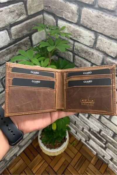 GUARD Antique Tan Thin Classic Leather Men's Wallet