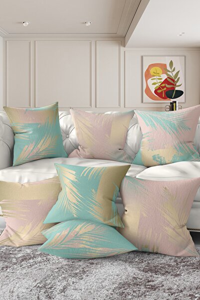 Realhomes Набір з 7 двосторонніх м'яких чохлів для подушок з цифровим принтом...