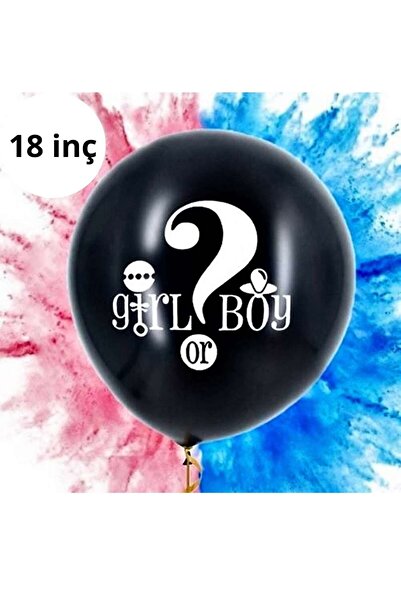 Huzur Party Store Mavi 45 Cm Konfetili Pullu Cinsiyet Belirleme Partisi Balon...