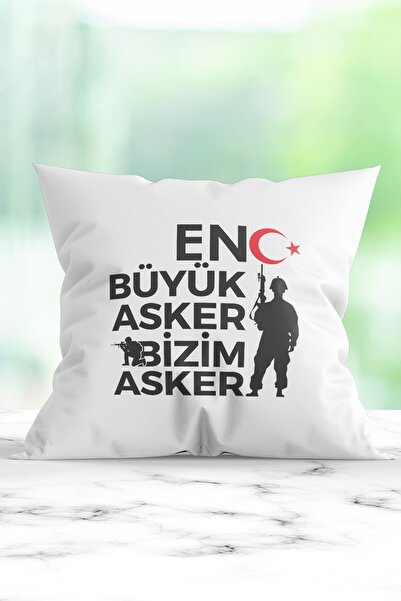 WixelArt En Büyük Asker Bizim Asker Baskılı Yastık