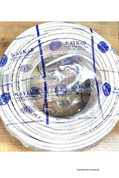 KAYKAB KABLO Cca TTR 3x1.5 mm2 Beyaz Elektrik Kablosu 100 Metre