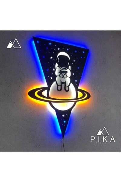 Pika Tasarım Led Işıklı Astronaut Tablo