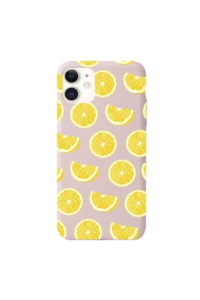 shoptocase Iphone 11 Uyumlu Sarı Limonlar Desenli Premium Lansman Kılıf