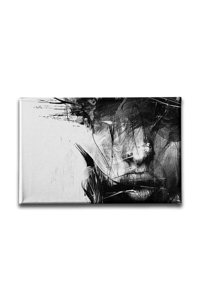 Desenlio Black and White Canvas Painting
