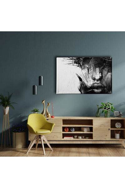 Desenlio Black and White Canvas Painting