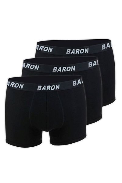 BARON Μαύρο Lycra Elastane Combed Cotton Boxer - Συσκευασία 1