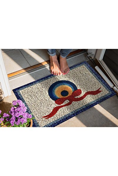 Evsebu Pienso Home Evil Eye Beaded Decorative Door Mat