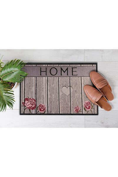 Evsebu Pienso Home Home Gri Parke Dekoratif Kapı Önü Paspası