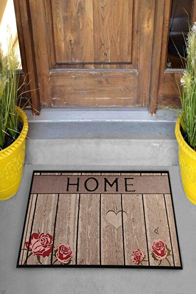 Evsebu Pienso Home Home Gri Parke Dekoratif Kapı Önü Paspası