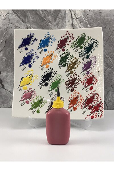 ÇiniSeramikBoyaları Kb-754b Açık Kırmızı Kabartma Hazır Çini Seramik Boyası