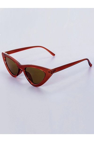 Goldmine Retro Triangle Cat Eye Uv400 Sunglasses Brown
