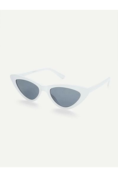 Goldmine Retro Triangle Cat Eye Uv400 Sunglasses White