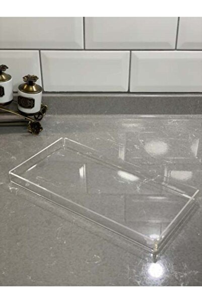 Hyatt Concept 14cmx22cm Pleksiglas Dekoratif Sunum Tepsisi Şeffaf