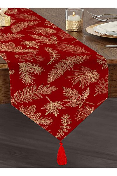 Realhomes تصميم ورقة أرضية بورجوندي مطبوعة رقمية مزخرفة بشراشيب من الشنيل المثلث