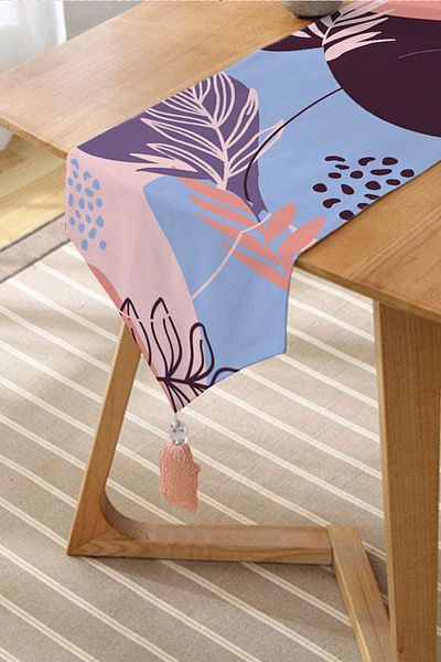 Realhomes Design boem colorat, imprimat digital, decorativ decorativ cu ciucuri de chenille