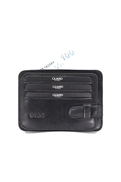 Guard Leather محفظة كلاسيكية من الجلد باللون الأسود اللامع للرجال / 5108