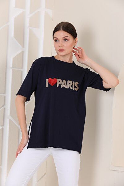 WestBound Жіноча футболка Oversize Paris з принтом і розрізом