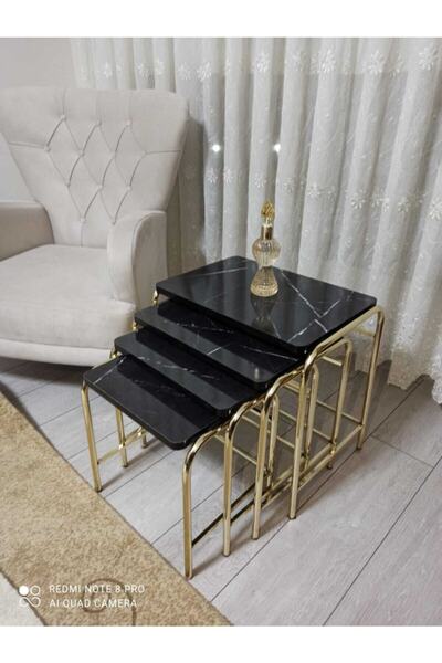 aldagelsin Mermer Desenli Şık 4'lü Zigon