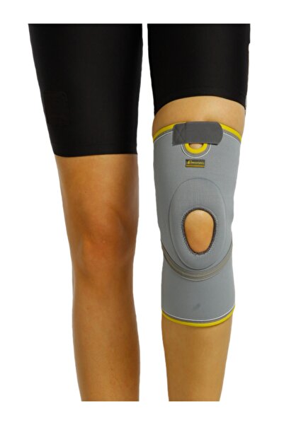 MORSA CYBERG Unisex Gri Patella Destekli Önü Açık Neopren Dizlik