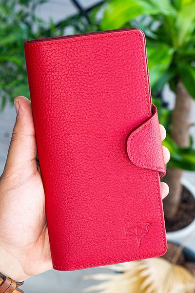 Garbalia Martha Genuine Leather Red Unisex Portfolio Wallet