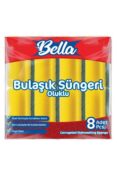 Banat Bella Corrugated Dish Sponge 8 Pack