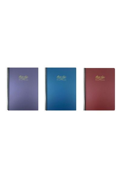 Gıpta Metal Notes A4 Caiet cu spirală Copertă Pp 80 coli Riglat 3 buc