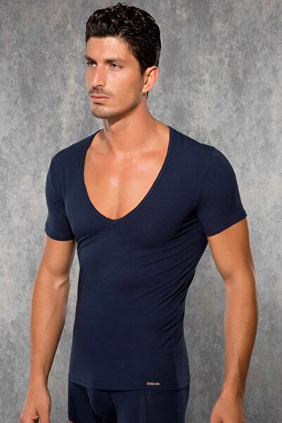 Doreanse Açık Yaka Lacivert Erkek T-shirt