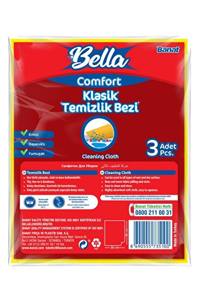 Banat Bella Comfort Klasik Temizlik Bezi 3'lü Paket