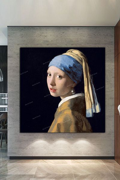 Morfil Sanat Atölyesi Fată cu cercei de perle Johannes Vermeer Pictură artistică pe pânză
