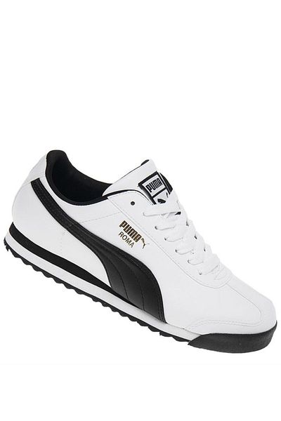 Puma Ρώμη Basic 353572 -04 Λευκά Μαύρα Ανδρικά Αθλητικά Παπούτσια