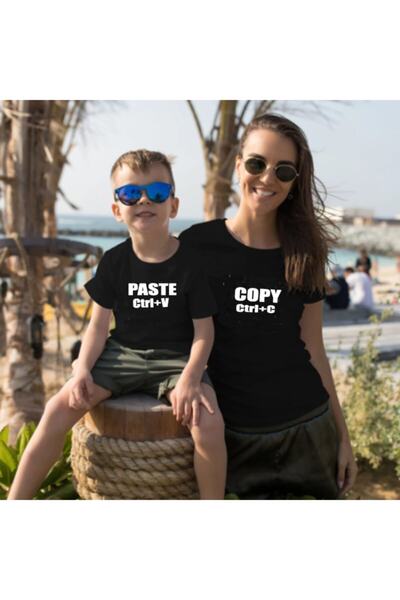 HediyeMania Αποστολή μηνυμάτων για το μπλουζάκι Mother Son, συνδυασμός μαύρου...