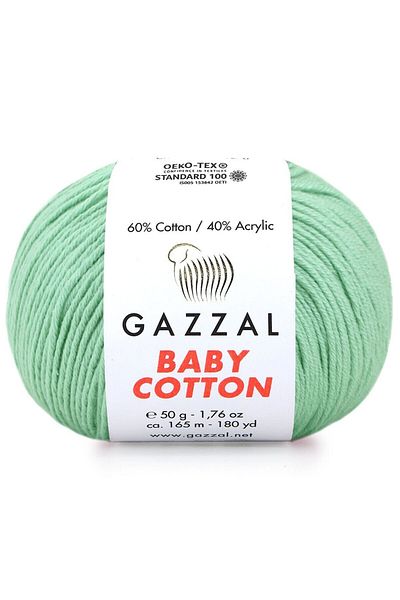 Gazzal Baby Cotton Amigurumi Floss Πλεκτό Χέρι Σχοινί 3425 Water Green