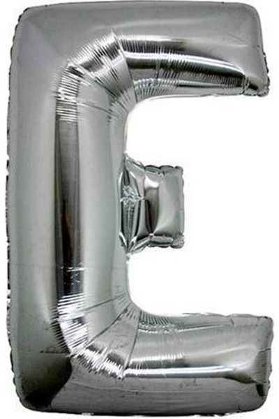 Parti dolabı Letter Foil Balloon Letter E Large Size Balloon Silver/Grey 100CM