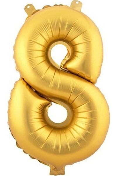 Niyet 8 (gold) Number Foil Balloon - 90 Cm - Gold Foil Number Balloon