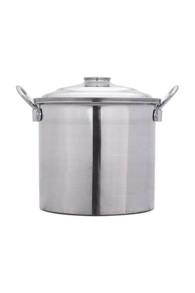 RENK YAPI RÜYASI Alüminyum Kazan Soba Kazanı Çamaşır Kazanı (ÇAP: 36CM) Krom Su Yemek Kazanı Nostajik Kazan Metalik