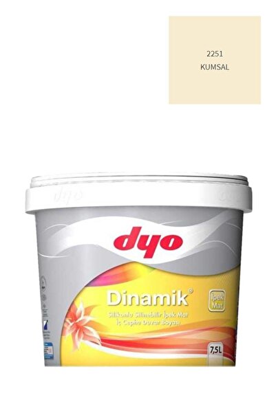 Dyo Dinamik Silikonlu Silinebilir Ipek Mat Iç Cephe Duvar Boyası 2251 Kumsal 7,5 Lt