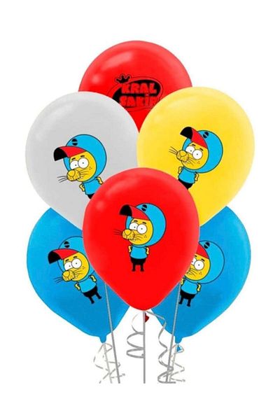 BalonEvi Kral Şakir Themed Decoration and Party Balloon Licensed Product 15 Pieces