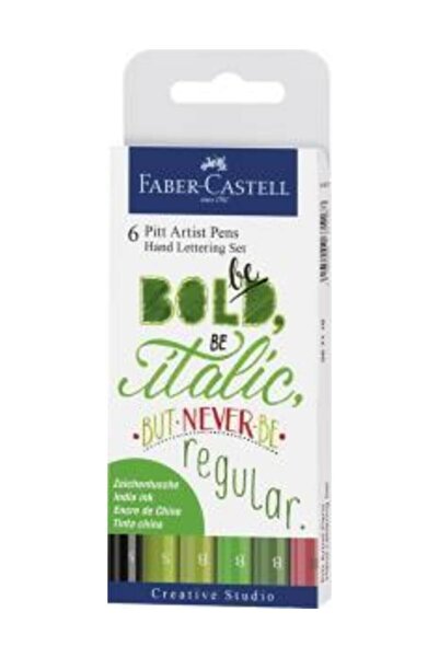 Faber Castell Green Pitt Artist Pen - Faber-castell Calligraphy Set of 6