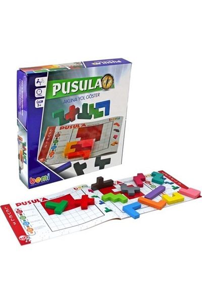BEMİ Educational Compass Wooden Blocks with Booklet