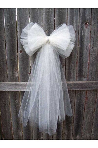 ecrin tuhafiye hobi Çok Amaçlı Beyaz Tül Fiyonk